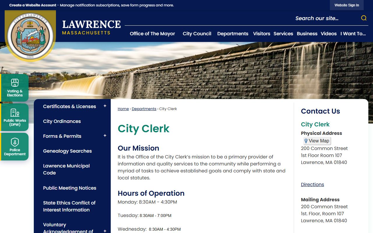 Lawrence city clerk vital records dissolution of marriage