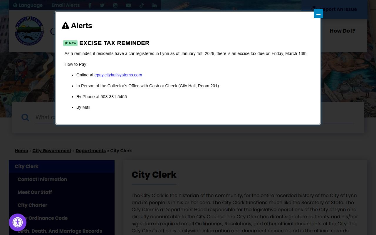 Lynn city clerk dissolution of marriage vital records office
